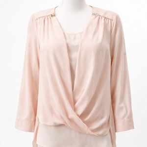 Calvin Klein Pink Blouse L 💕 Y2K Boho Barbie Office-to-Party Date Night Top